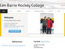 Tablet Screenshot of lenbarriehockeycollege.com